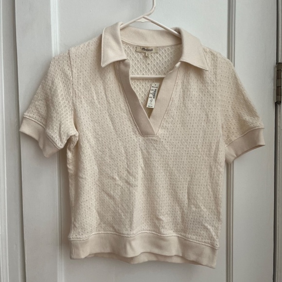 Madewell | Collared Pointelle Sweater Tee - Picture 2 of 9